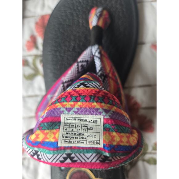 Sanuk Tribal Boho Ankle Wrap Yoga Wrap Sandal Cushioned Comfort Women's 6 - Picture 4 of 6